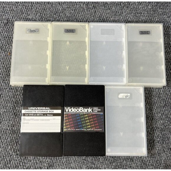 Lot Of (7) Vintage Empty VHS Plastic Clamshell Storage Cases #7 - Picture 1 of 8